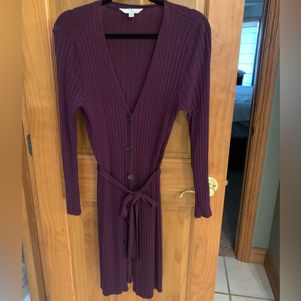 Purple long cardigan sweater